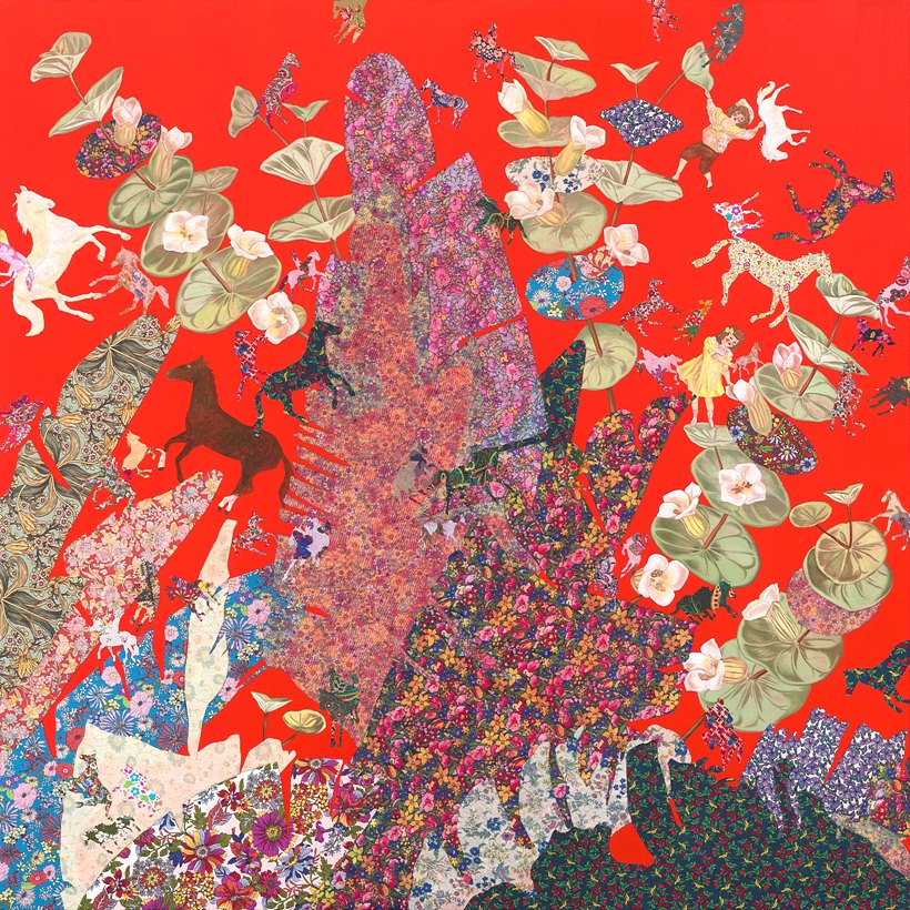 Unrealistic space, Fabric, Oil on canvas, 100.0x100.0cm, 2016