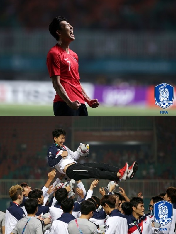 ‘한국 일본 하이라이트’에 최다 노출된 손흥민이 승리의 기쁨을 누리고 있다 (사진: 대한축구협회 홈페이지)