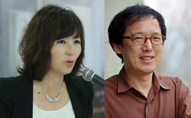 작가 공지영과 심상대 ▲ 작가 공지영과 심상대