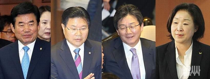 (사진 왼쪽부터)김진표(더불어민주당)·홍문종(자유한국당)·유승민(바른미래당)·심상정(정의당) 의원 ▲ (사진 왼쪽부터)김진표(더불어민주당)·홍문종(자유한국당)·유승민(바른미래당)·심상정(정의당) 의원