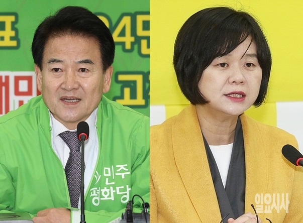 ▲ 정동영(민주평화당, 사진 왼쪽)·이정미(정의당) 대표
