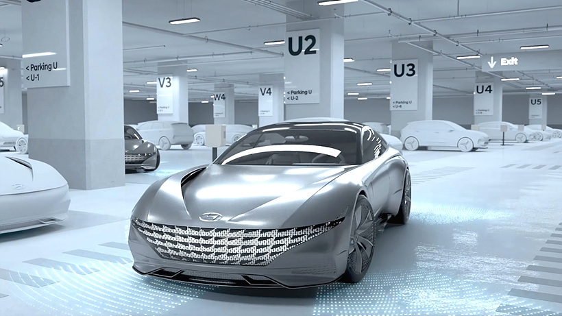 ▲ 현대·기아차는 자율주차 콘셉트를 담은 3D 그래픽 영상을 통해 자율주행 자동차 시대의 청사진을 제시했다. 사진은 자율주차 콘셉트 영상의 한 장면