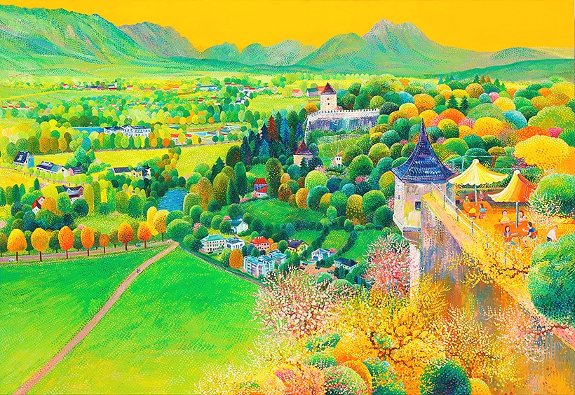 김덕기_호엔잘츠부르크 성-햇살은 눈부시게 빛나고 Hohensalzburg Castle-The Sunlight Shines Brightly_2019_ Acrylic on canvas_ 80.3 x 116.8cm ▲ 김덕기_호엔잘츠부르크 성-햇살은 눈부시게 빛나고 Hohensalzburg Castle-The Sunlight Shines Brightly_2019_ Acrylic on canvas_ 80.3 x 116.8cm