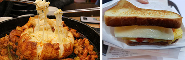 ▲ 박가부대찌개 ‘빠네 퐁듀 닭갈비’, 이삭토스트 ‘더블치즈돈까스’