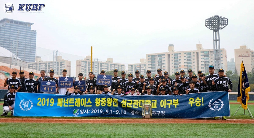▲ 2019 KUSF 대학야구 U-리그 왕중왕전서 우승한 성균관대 야구부