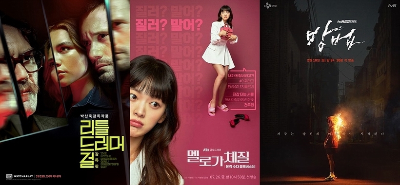 ▲ (사진 왼쪽부터) 영화 &lt;리틀 드러머 걸&gt; &lt;멜로가 체질&gt; tvN 드라마 &lt;방법&gt;