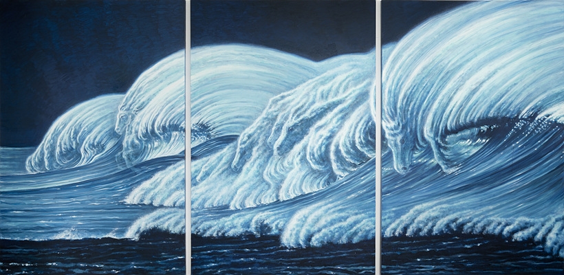 ▲ 푸른 아우라(Blue Aura), 2020, 캔버스 위에 유화, 210 x 420cm