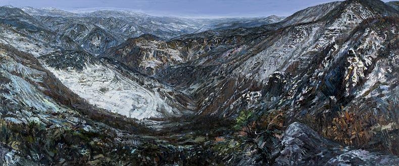 ⓒ황재형, 백두대간, 1993_2004, 캔버스에 유채, 206.5x496cm. 작가 소장