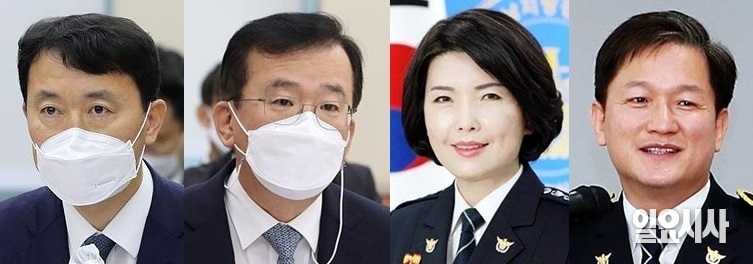 (사진 왼쪽부터)송민헌 경찰청 차장, 김원준 경기남부경찰청장, 송정애 대전경찰청장, 최관호 기획조정관 ⓒ고성준 기자·전남경찰청