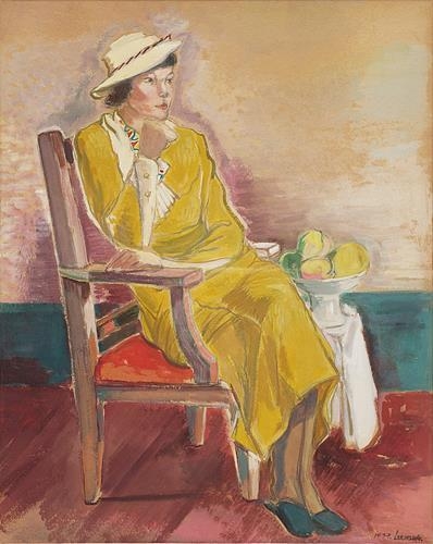 노란옷을 입은 여인상 1934 75x60cm, 종이에 수채 ⓒ이인성