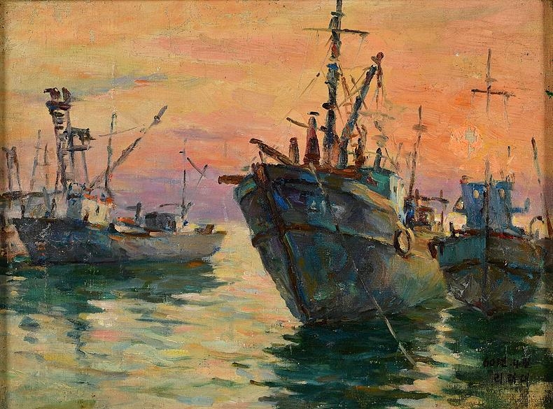항구, 1960, 33.5x44.5cm, 캔버스에 유채 ⓒ이쾌대