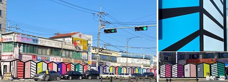 인피넬리가 사용된 은평구 연신내 거리가게, 지자체와 설계사와 등과 함께 협업하여 은평구와 주변 시장의 특징을 담은 디자인을 적용해 인피넬리의 지향점인 ESG(지속가능성)의 가치를 담았다.