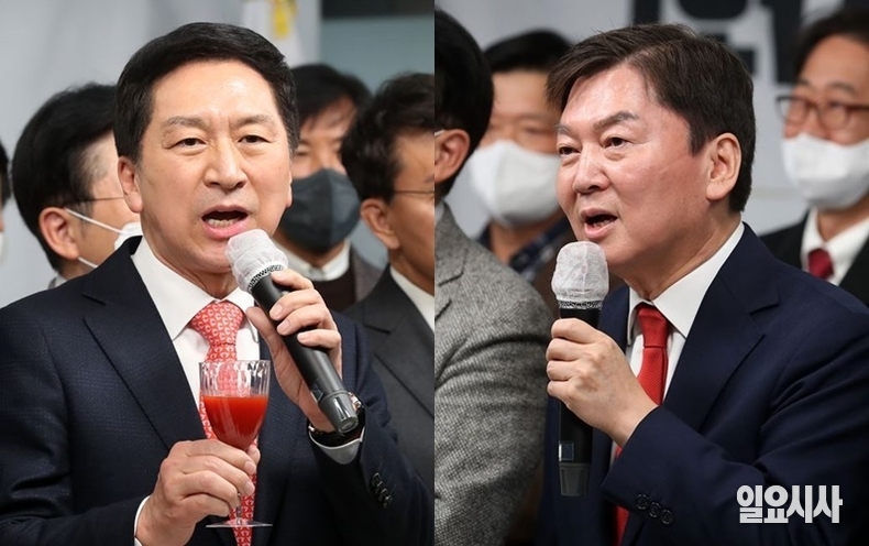 국민의힘 당권주자인 안철수 의원(사진 오른쪽)이 지난달 30일부터 지난 1일까지 사흘간 실시된 ‘뉴스토마토&미디어토마토 선거 및 사회현안 71차 여론조사’ 결과 김기현 의원(왼쪽)을 연령별, 지역별에서 상당수 앞서는 것으로 나타났다. ⓒ고성준 기자