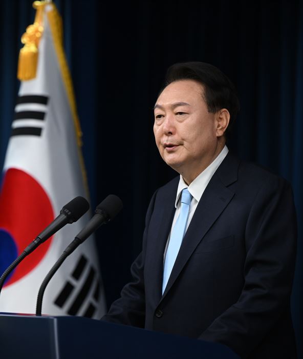 지난 1일, 대국민 담화 발표 중인 윤석열 대통령 ⓒ뉴시스