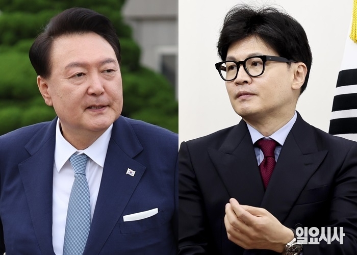(사진 왼쪽부터)윤석열 대통령과 한동훈 국민의힘 대표 ⓒ고성준 기자·뉴시스