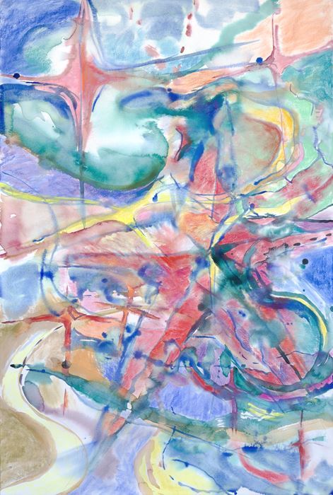 김태진_액체, 빛_종이에 수채, 파스텔_120×80cm_2025 ⓒ갤러리 호호