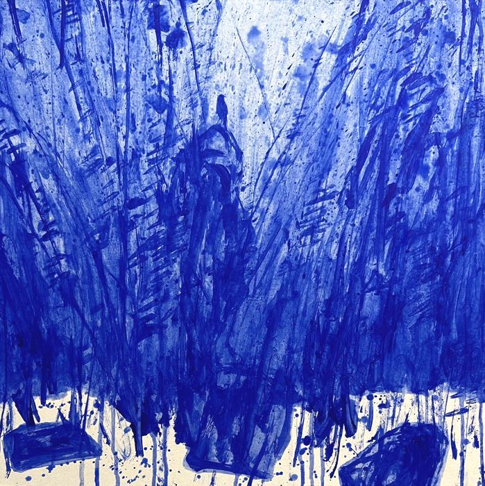 Gardenblue, 2025, 한지에 혼합재료, 100x100cm ⓒ김선형