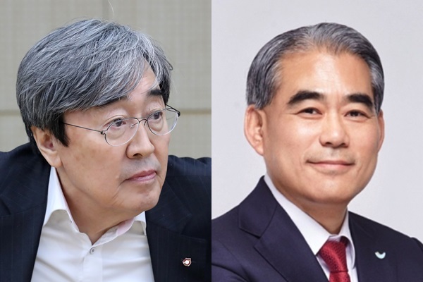 (사진 왼쪽부터)박진선 샘표 회장과 황종현 SPC삼립 대표 ⓒ뉴시스·SPC