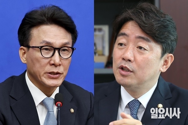 (사진 왼쪽부터)이재명정부 초대 국무총리로 내정된 김민석 더불어민주당 최고위원과 비서실장으로 낙점된 강훈식 민주당 의원 ⓒ고성준 기자