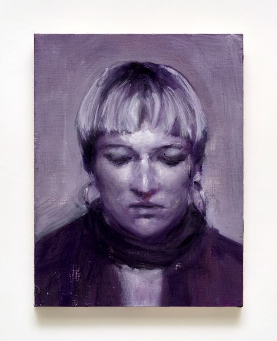 Eric Keller, Portrait F., 2025, Oil on wood, 29 x 23cm