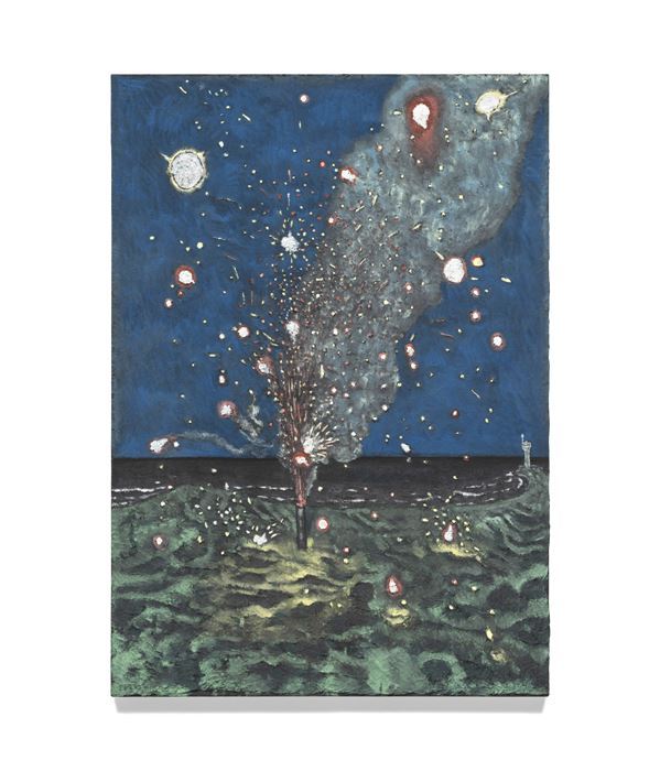 유근택, 폭죽, 2025, 한지에 수묵채색, 141 × 99.5cm ⓒ갤러리현대