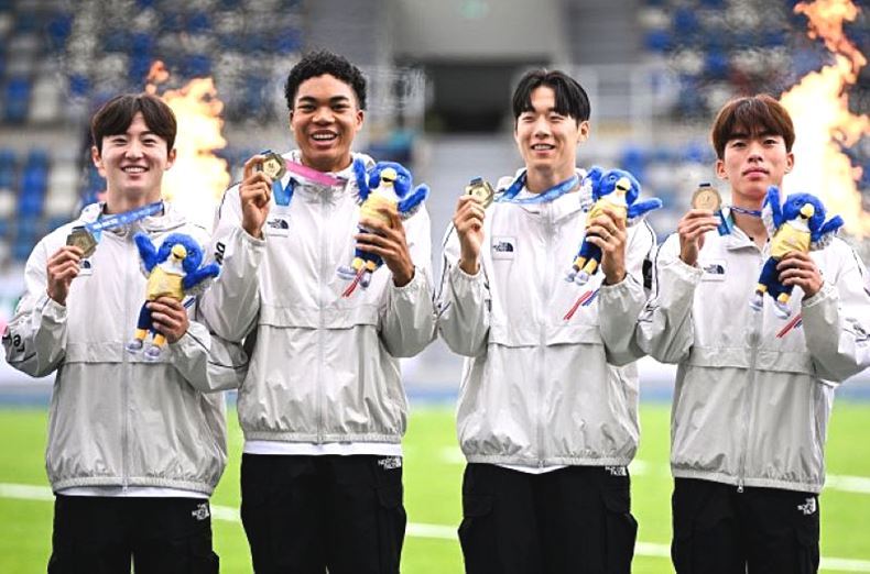 (사진 왼쪽부터) 서민준, 나마디 조엘진, 이재성, 김정윤 ⓒU대회 홈페이지