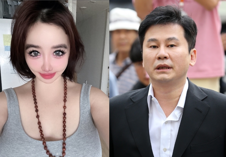 (사진 왼쪽부터) 그룹 투애니원(2NE1) 멤버 박봄과 양현석 YG엔터테인먼트 총괄 프로듀서 ⓒ박봄 인스타그램, <일요시사> DB