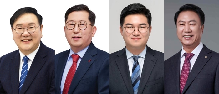 (사진 왼쪽부터) 김태년(기획재정위, 더불어민주당)·유용원(국방위, 국민의힘)·정준호(국토교통위, 민주당)·김위상(환노위, 국민의힘) 의원