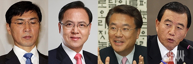 안희정 충남도지사, 이명수·정진석·홍문표 새누리당 의원 (사진 왼쪽부터)