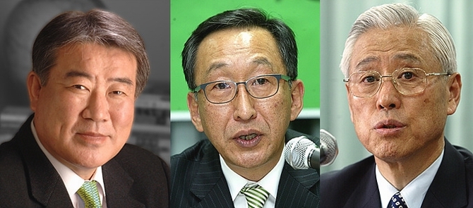 김우남 새정치민주연합 의원, 고희범 전 한겨레신문 사장, 신구범 전 제주지사 <사진=뉴시스>
