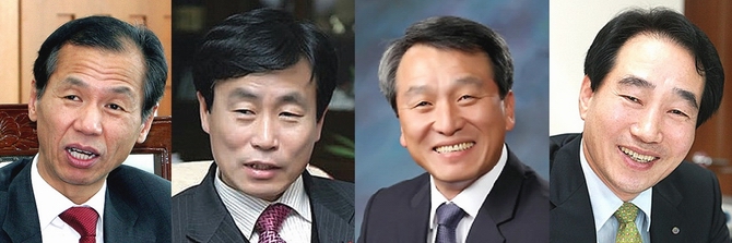 최문순 강원도지사, 이광준 전 춘천시장, 정창수 전 인천공항공사 사장, 최홍집 전 강원랜드 사장 (사진 왼쪽부터)
