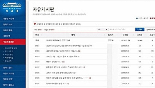 청와대 자유게시판 <사진=청와대 자유게시판 캡처>