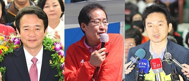 새누리당 남경필 경기·홍준표 경남·원희룡 제주도지사 당선인 (사진 왼쪽부터)