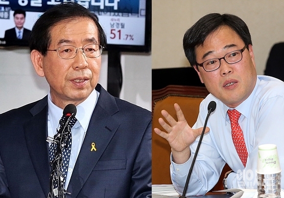 박원순 서울시장 당선인과 새정치민주연합 김기식 의원 <사진=일요시사 DB>