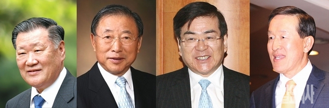 정몽구 현대자동차그룹 회장, 조석래 효성그룹 회장, 조양호 한진그룹 회장, 허창수 GS 회장