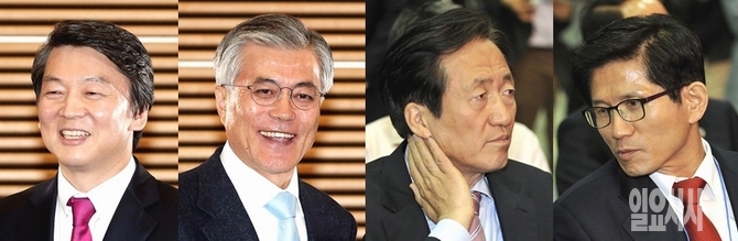 안철수 새정치민주연합 공동대표, 문재인 새정치민주연합 의원, 새누리당 정몽준 의원, 김문수 전 경기도지사 <사진=일요시사 DB>