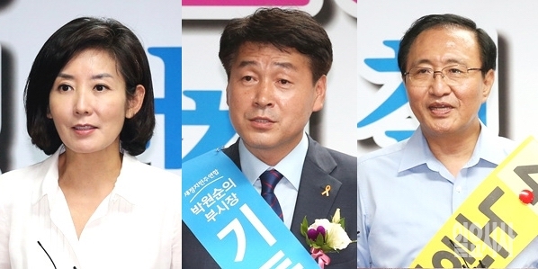 '빅매치'로 떠오른 서울 동작을에 출마한 새누리당 나경원·새정치민주연합 기동민·정의당 노회찬 후보 (사진 왼쪽부터)