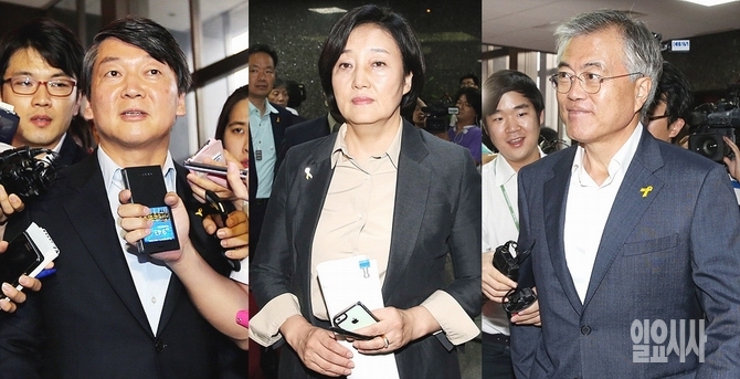 안철수 전 공동대표-박영선 국민혁신공감위원장-문재인 의원