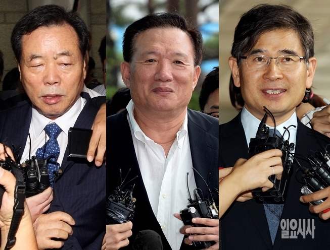21일 밤, 각종 '비리 혐의'로 전격 구속처리된 새누리당 조현룡·박상은, 새정치민주연합 김재윤 의원 (사진 왼쪽부터)