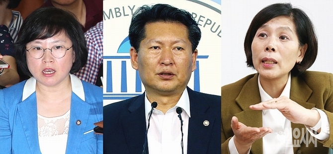 (사진 왼쪽부터) 새정치민주연합 김현·정청래·최민희 의원 <사진=일요시사 DB>