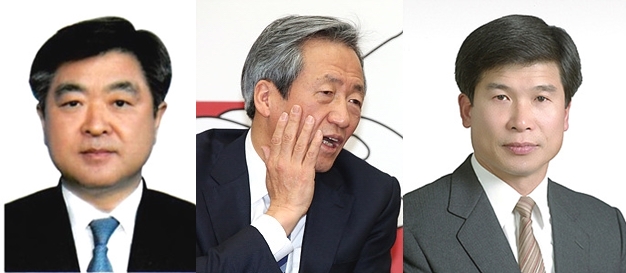 권오갑 현대중공업 사장, 정몽준 현대그룹 회장, 최길선 현대중공업 회장 (사진 왼쪽부터)