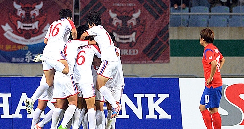 한국여자축구(감독 윤덕여)가 29일, 인천아시안게임 준결승전에서 1-2로 북한에 역전패를 당했다. <사진=뉴시스>
