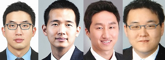 구광모 LG 부장, 김동관 한화 실장, 정기선 현대중공업 부장, 김남호 동부제철 부장 (사진 왼쪽부터)