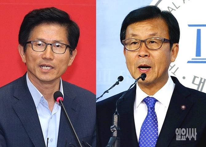 김문수 새누리당 보수혁신특별위원장(사진 왼쪽)과 원혜영 새정치민주연합 정치혁신실천위원장