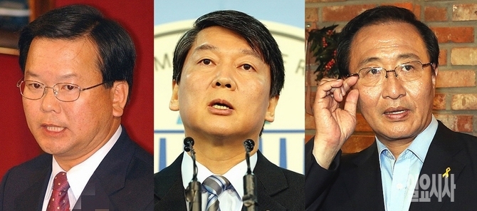 김부겸 전 새정치민주연합 의원, 안철수 새정치민주연합 의원·노회찬 전 정의당 의원
