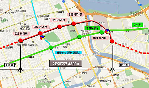 9호선 2단계 구간도