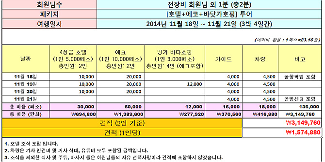 황제투어 견적서