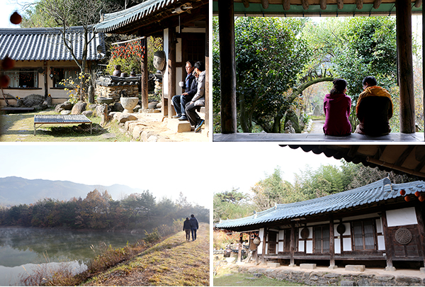쌍산재 건너채/쌍산재 툇마루에 앉아/쌍산재 옆 저수지/쌍산재 안채 전경