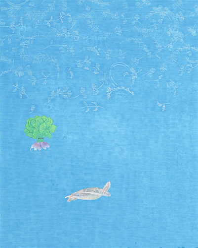 식탁위의 꿈 3 160x130cm 한지에 채색 2014