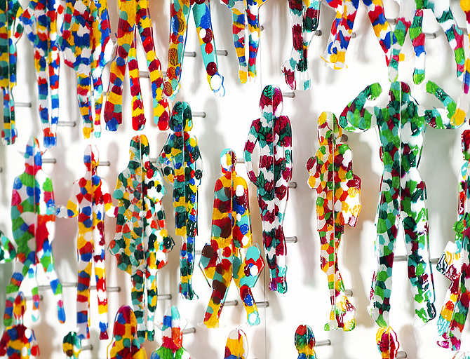 데칼코마니-사람들, 아크릴, 혼합재료, 370x130cm,2014